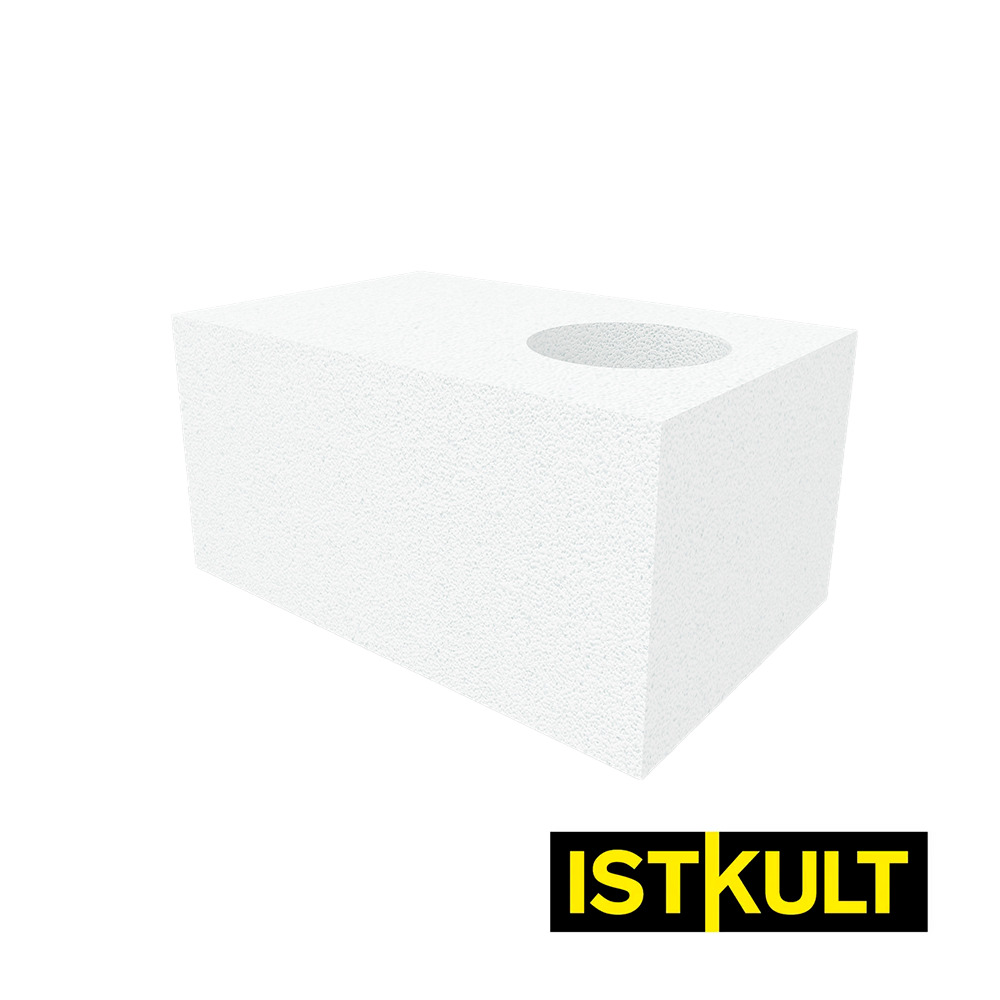 Газобетонный O-блок ISTKULT отверстие диаметром 160 мм 500х300х250 мм